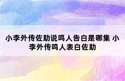 小李外传佐助说鸣人告白是哪集 小李外传鸣人表白佐助